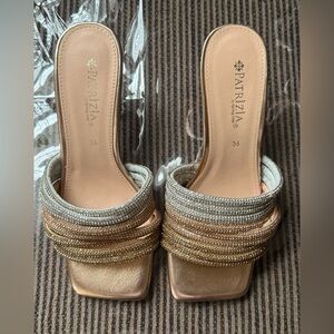 Spring Step Gold Rose Gold and Silver Strappy Sandals (36) or between Size 5.5-6